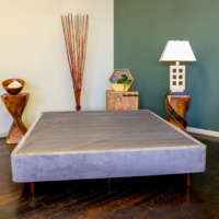 gray velvet boxspring